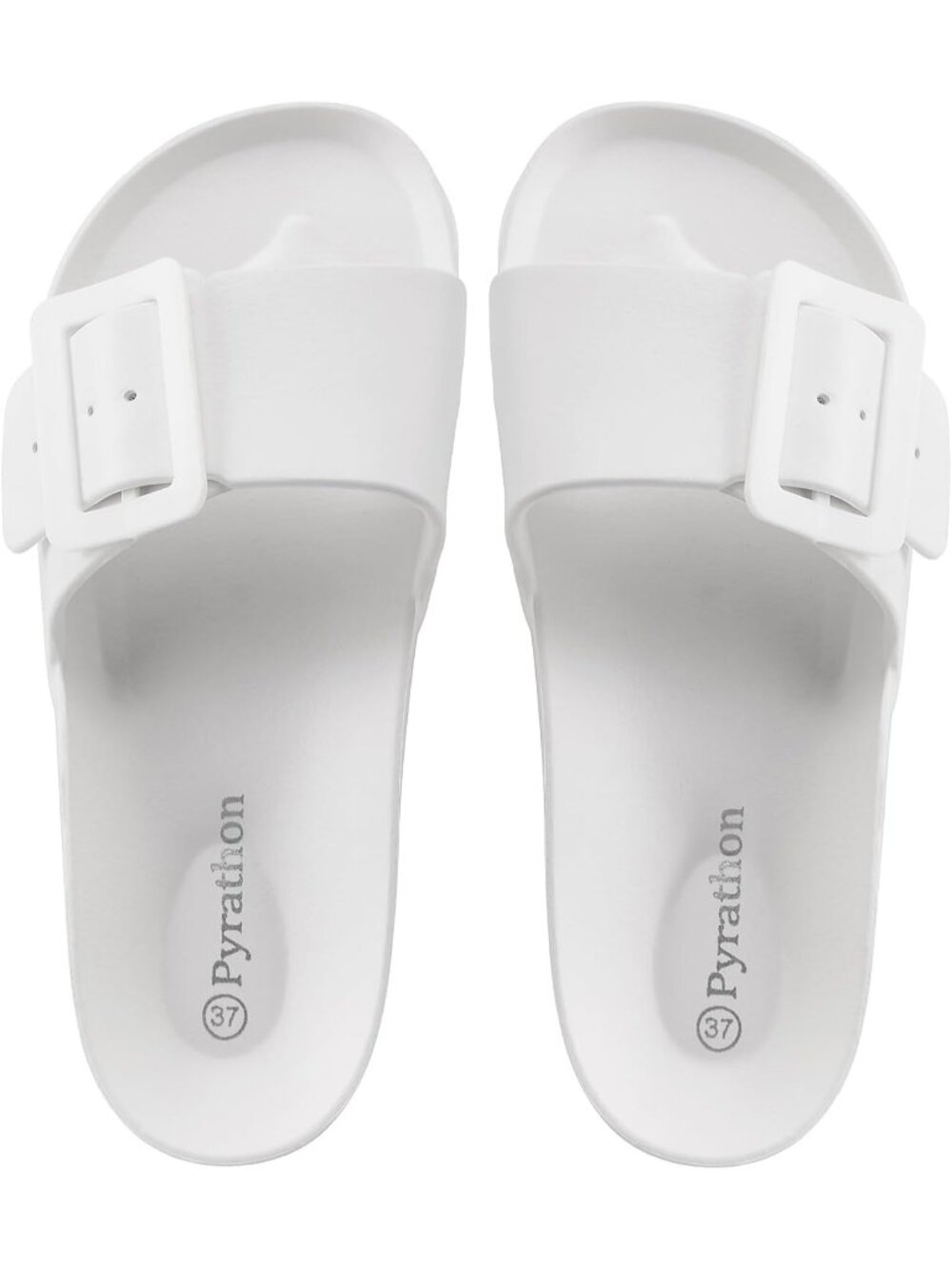 Women's All White Slides Fashion Flat Sandals Slippers for Summer Casual